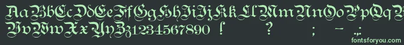 Teutonic1 Font – Green Fonts on Black Background