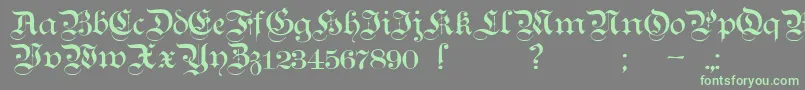 Teutonic1 Font – Green Fonts on Gray Background
