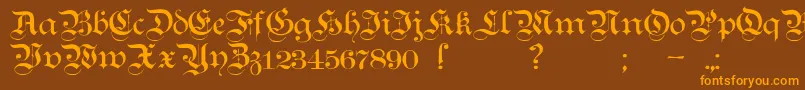 Teutonic1 Font – Orange Fonts on Brown Background