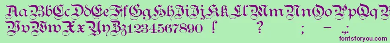 Teutonic1 Font – Purple Fonts on Green Background
