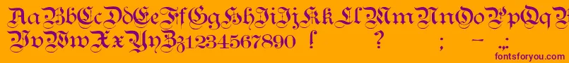 Teutonic1 Font – Purple Fonts on Orange Background