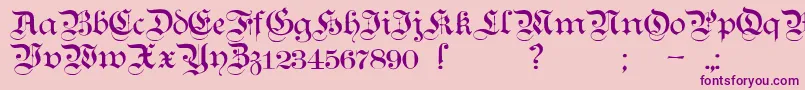 Teutonic1 Font – Purple Fonts on Pink Background