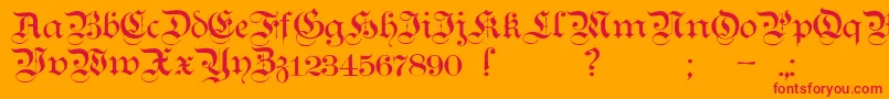 Teutonic1 Font – Red Fonts on Orange Background
