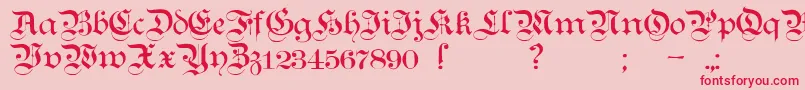 Teutonic1 Font – Red Fonts on Pink Background
