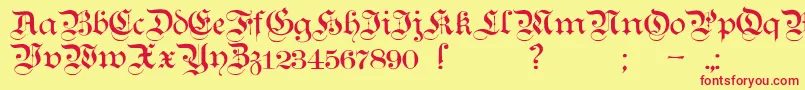 Teutonic1 Font – Red Fonts on Yellow Background