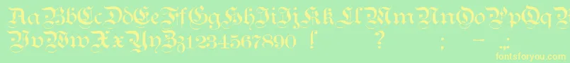 Teutonic1 Font – Yellow Fonts on Green Background