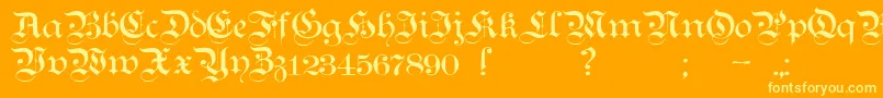 Teutonic1 Font – Yellow Fonts on Orange Background