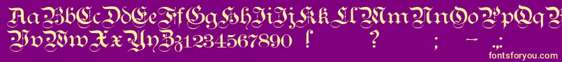 Teutonic1 Font – Yellow Fonts on Purple Background
