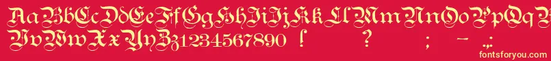 Teutonic1 Font – Yellow Fonts on Red Background