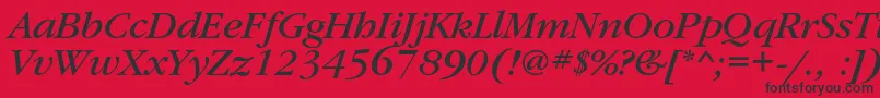 GaramondbookcItalic Font – Black Fonts on Red Background