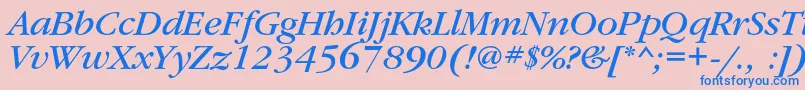 GaramondbookcItalic Font – Blue Fonts on Pink Background