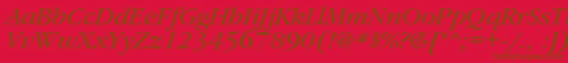 GaramondbookcItalic Font – Brown Fonts on Red Background
