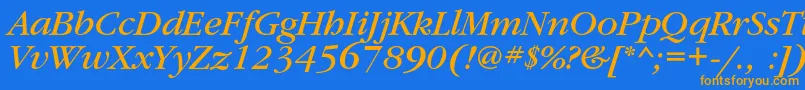 GaramondbookcItalic-fontti – oranssit fontit sinisellä taustalla