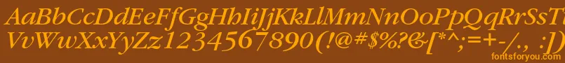 GaramondbookcItalic Font – Orange Fonts on Brown Background