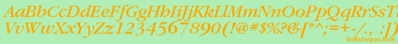 GaramondbookcItalic Font – Orange Fonts on Green Background