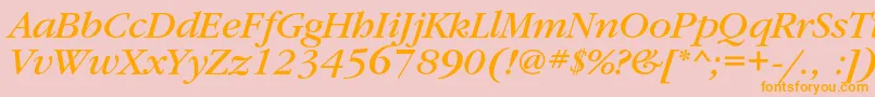 GaramondbookcItalic Font – Orange Fonts on Pink Background