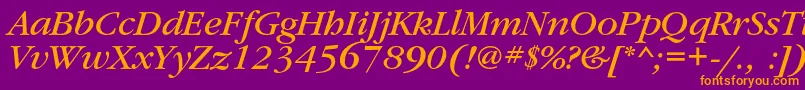 Police GaramondbookcItalic – polices orange sur fond violet