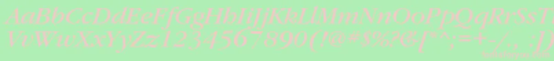 GaramondbookcItalic Font – Pink Fonts on Green Background