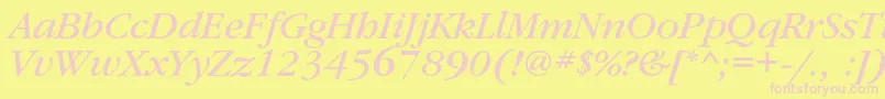 GaramondbookcItalic Font – Pink Fonts on Yellow Background