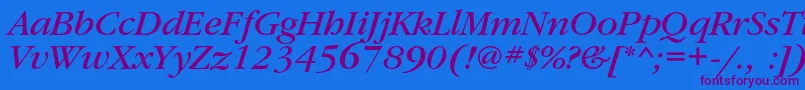 GaramondbookcItalic Font – Purple Fonts on Blue Background