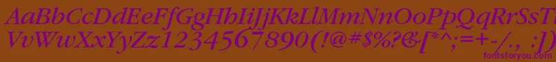 GaramondbookcItalic Font – Purple Fonts on Brown Background