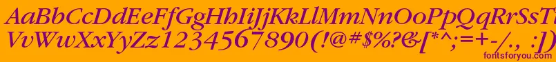 GaramondbookcItalic Font – Purple Fonts on Orange Background