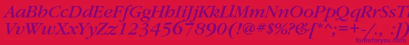 GaramondbookcItalic Font – Purple Fonts on Red Background
