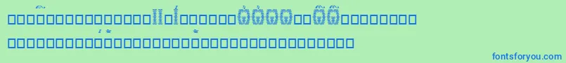 Orthodox.TtUcs8DropCaps Font – Blue Fonts on Green Background