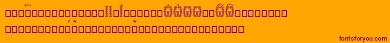 Шрифт Orthodox.TtUcs8DropCaps – фиолетовые шрифты на оранжевом фоне