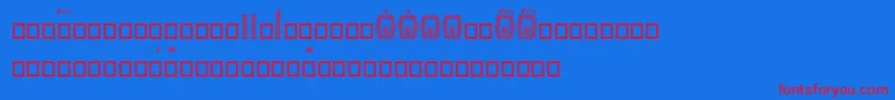 Orthodox.TtUcs8DropCaps-Schriftart – Rote Schriften auf blauem Hintergrund