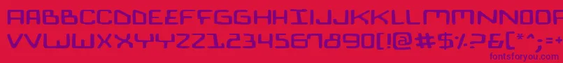 BionicComicExpanded-fontti – violetit fontit punaisella taustalla