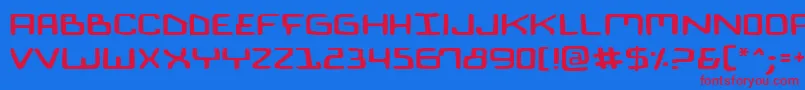 BionicComicExpanded-Schriftart – Rote Schriften auf blauem Hintergrund