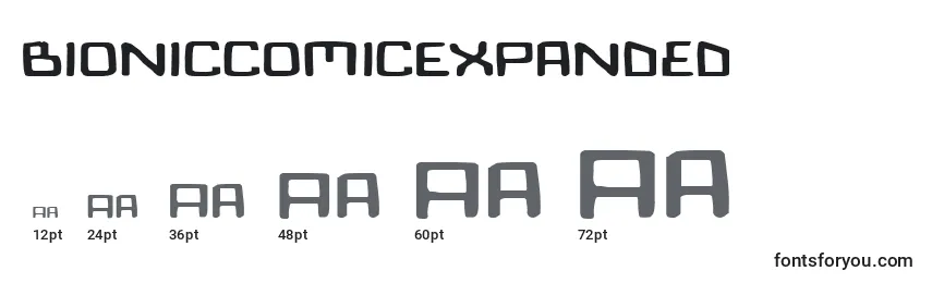 BionicComicExpanded Font Sizes