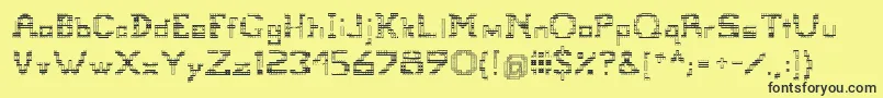 フォントTetris – 黒い文字の黄色い背景