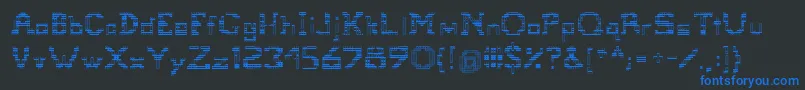Fonte Tetris – fontes azuis em um fundo preto