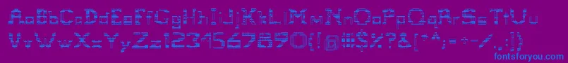 Fonte Tetris – fontes azuis em um fundo violeta