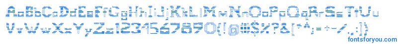 Police Tetris – polices bleues sur fond blanc