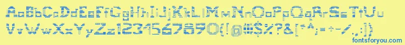 Tetris Font – Blue Fonts on Yellow Background