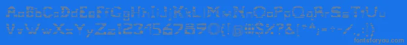 Tetris-Schriftart – Graue Schriften auf blauem Hintergrund
