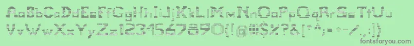 Tetris Font – Gray Fonts on Green Background
