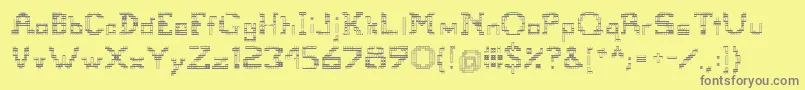 Tetris Font – Gray Fonts on Yellow Background