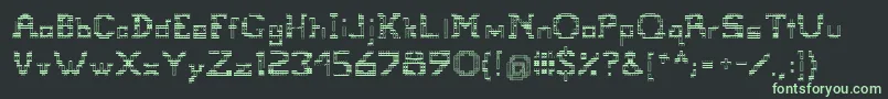 Tetris-fontti – vihreät fontit mustalla taustalla