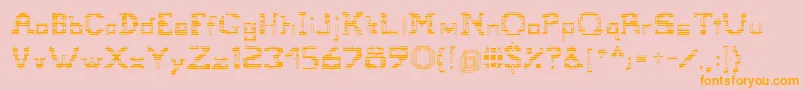 Tetris-fontti – oranssit fontit vaaleanpunaisella taustalla