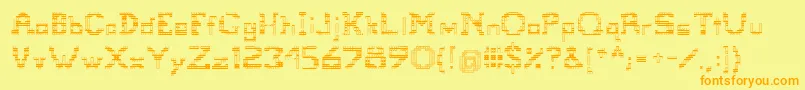 Tetris-fontti – oranssit fontit keltaisella taustalla