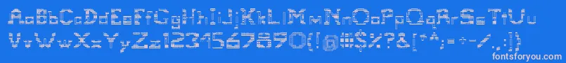 Tetris Font – Pink Fonts on Blue Background