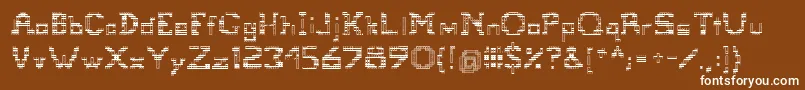 Tetris Font – White Fonts on Brown Background