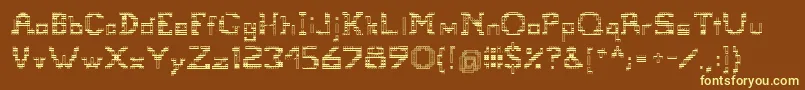 Tetris Font – Yellow Fonts on Brown Background