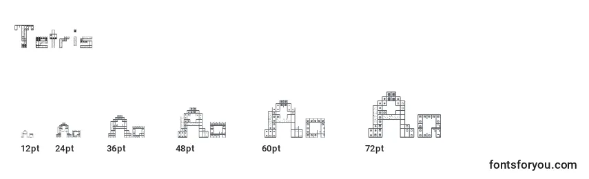 Tamanhos de fonte Tetris