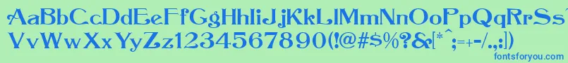 OrbitAntique Font – Blue Fonts on Green Background