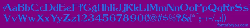 フォントOrbitAntique – 紫色の背景に青い文字